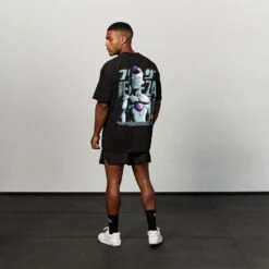 Vanquish DBZ Frieza Black Distressed Print Oversized T Shirt -Vanquish Fitness Short 08