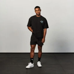 Vanquish DBZ Frieza Black Distressed Print Oversized T Shirt -Vanquish Fitness Short 09