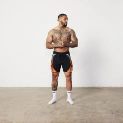 VQ Black And Orange Jeremy Buendia Men's Physique Board Shorts -Vanquish Fitness Untitled 1 0000 Jeremy 10