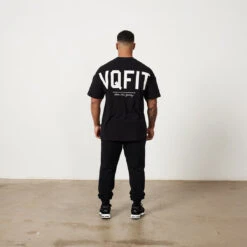 Vanquish VQFIT Distressed Print Black Tapered Sweatpants -Vanquish Fitness Untitled 1 0000 MensCrackedPrint 1928