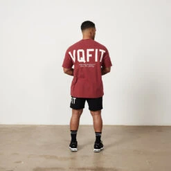Vanquish VQFIT Distressed Print Brick Red Oversized T Shirt 13 Vanquish VQFIT Distressed Print Brick Red Oversized T Shirt -Vanquish Fitness Untitled 1 0002 MensCrackedPrint 1774