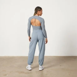 Vanquish Restore Slate Grey Long Sleeve Ribbed Bodysuit -Vanquish Fitness Untitled 1 0004 LadiesSweats 491