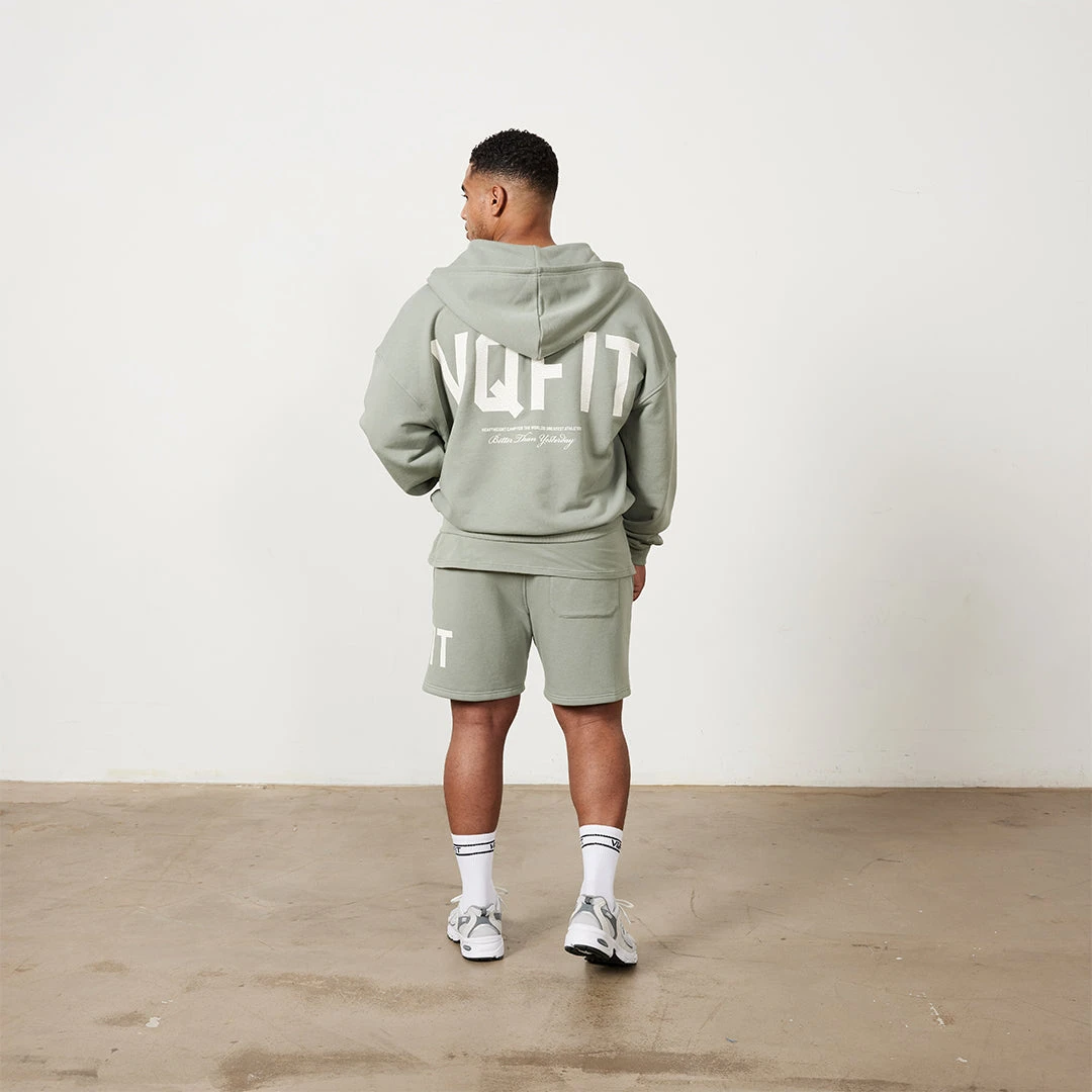Vanquish VQFIT Distressed Print Desert Sage Full Zip Oversized Hoodie 6 Vanquish VQFIT Distressed Print Desert Sage Full Zip Oversized Hoodie - Image 4