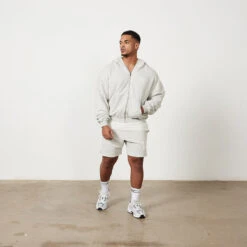 Vanquish VQFIT Distressed Print Oat Marl Full Zip Oversized Hoodie -Vanquish Fitness Untitled 1 0022 MensCrackedPrint 1222