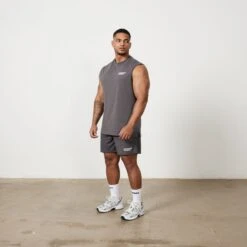 Vanquish Speed Charcoal Grey Oversized Sleeveless T Shirt 11 Vanquish Speed Charcoal Grey Oversized Sleeveless T Shirt -Vanquish Fitness Untitled 1 0053 MensSpeedPrint 865