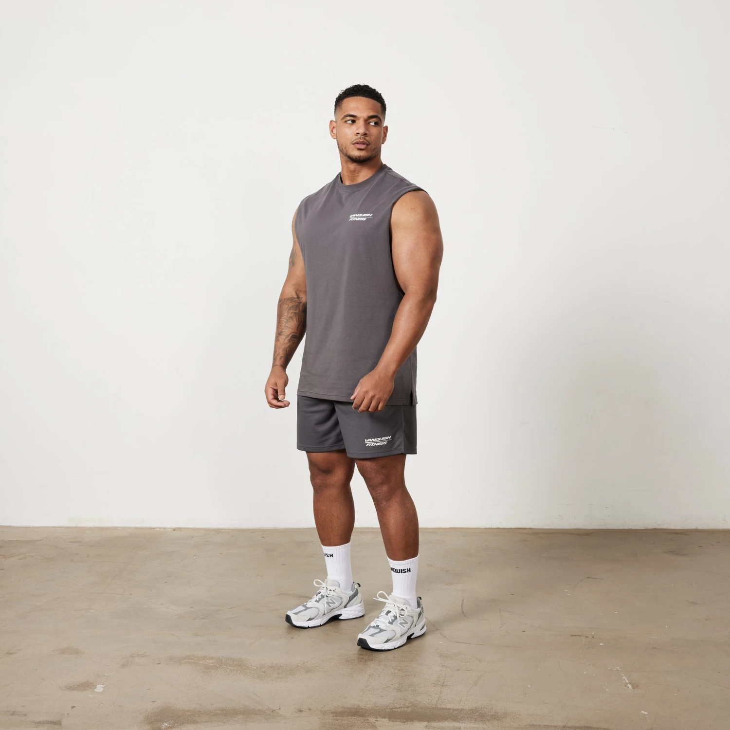 Vanquish Speed Charcoal Grey Oversized Sleeveless T Shirt 7 Vanquish Speed Charcoal Grey Oversized Sleeveless T Shirt - Image 5