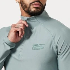 Vanquish Utility Frost Green 1/4 Zip Training Top -Vanquish Fitness Utility Ecomm 734