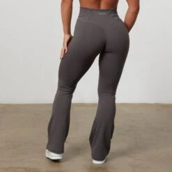 Vanquish Enhance Graphite Grey Ruched Flared Leggings -Vanquish Fitness VQFit E commerceFeb24100194