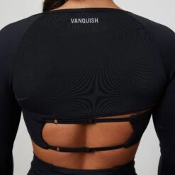 Vanquish Enhance Black Long Sleeve Shrug -Vanquish Fitness VQFit E commerceFeb24100538