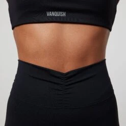 Vanquish Enhance Black Ruched Flared Leggings -Vanquish Fitness VQFit E commerceFeb24100583