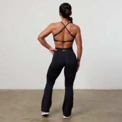 Vanquish Enhance Black Ruched Flared Leggings -Vanquish Fitness VQFit E commerceFeb24100594