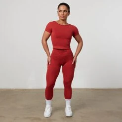 Vanquish Enhance Chilli Red Midi Ballet Back T Shirt -Vanquish Fitness VQFit E commerceFeb24100912