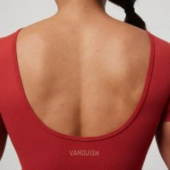 Vanquish Enhance Chilli Red Midi Ballet Back T Shirt -Vanquish Fitness VQFit E commerceFeb24100970