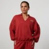 Vanquish Enhance Chilli Red Collar Sweatshirt -Vanquish Fitness VQFit E commerceFeb24101070