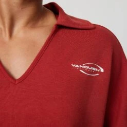 Vanquish Enhance Chilli Red Collar Sweatshirt -Vanquish Fitness VQFit E commerceFeb24101073