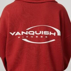 Vanquish Enhance Chilli Red Collar Sweatshirt -Vanquish Fitness VQFit E commerceFeb24101099