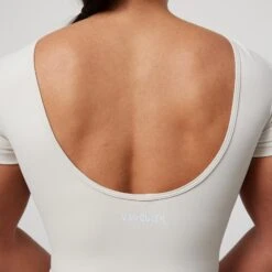 Vanquish Enhance Nude Midi Ballet Back T Shirt -Vanquish Fitness VQFit E commerceFeb24101284