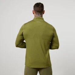 Vanquish Essential Olive Green Performance 1/4 Zip Top -Vanquish Fitness VQFit E commerceFeb2499159