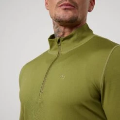 Vanquish Essential Olive Green Performance 1/4 Zip Top -Vanquish Fitness VQFit E commerceFeb2499166