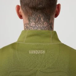 Vanquish Essential Olive Green Performance 1/4 Zip Top -Vanquish Fitness VQFit E commerceFeb2499173