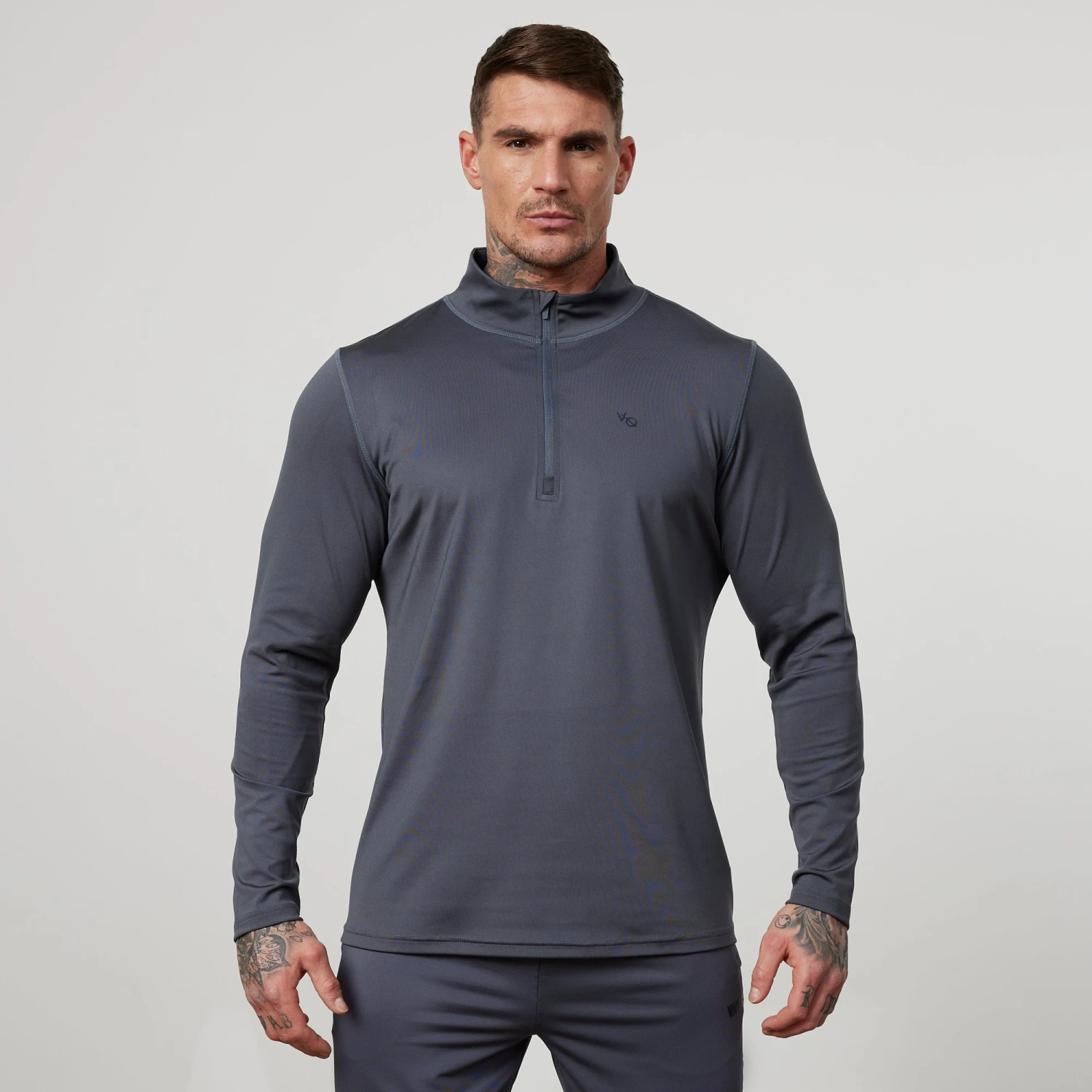 Vanquish Essential Denim Blue Performance 1/4 Zip Top 3 Vanquish Essential Denim Blue Performance 1/4 Zip Top
