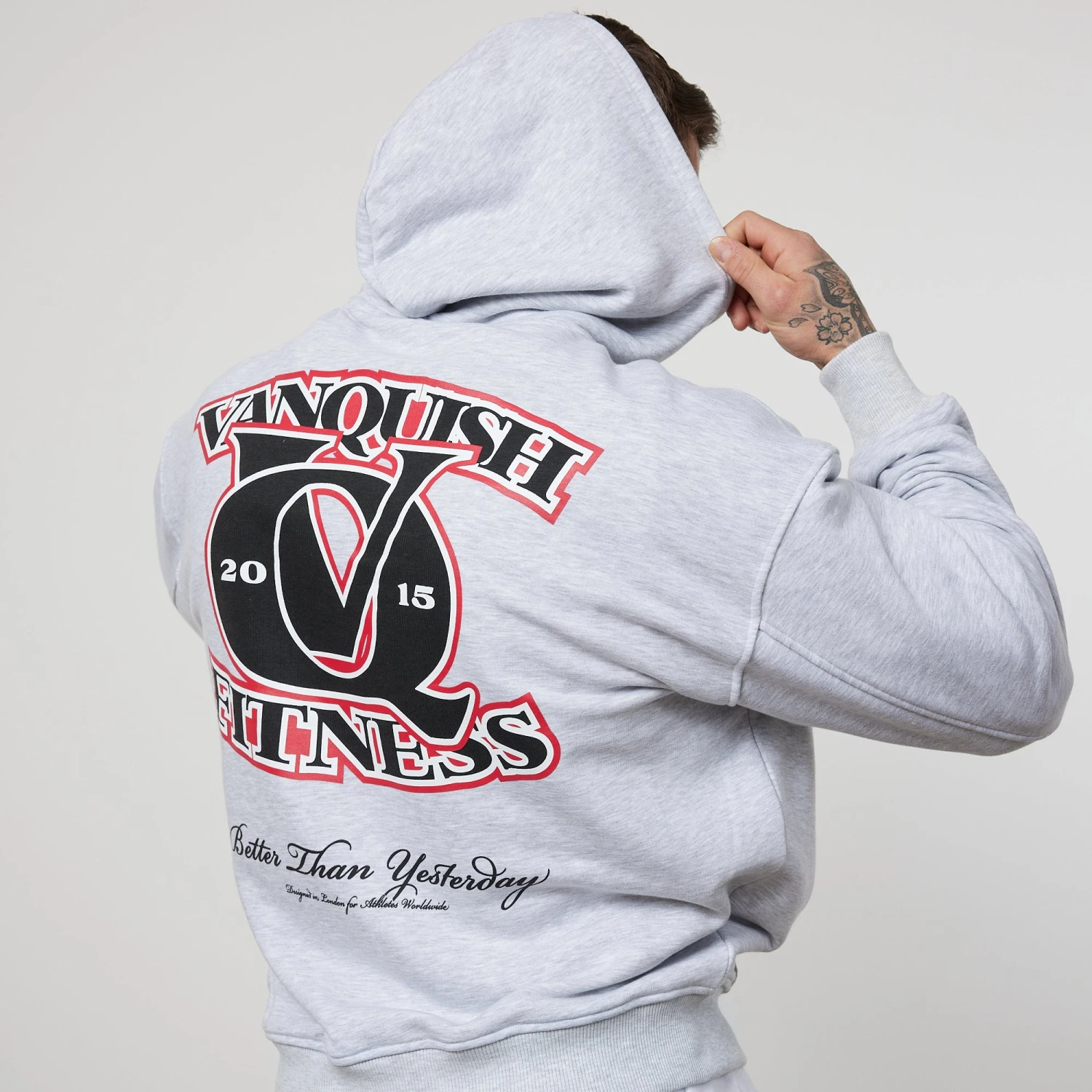 Vanquish TSP Light Grey VQ Interlock Oversized Pullover Hoodie 7 Vanquish TSP Light Grey VQ Interlock Oversized Pullover Hoodie - Image 5