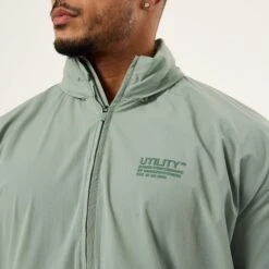 Vanquish Utility Frost Green Oversized Track Jacket -Vanquish Fitness VQFit MensSSE commerce5526
