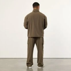 Vanquish Utility Brown Oversized Track Jacket -Vanquish Fitness VQFit MensSSE commerce5542