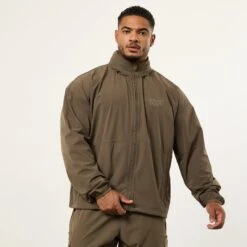 Vanquish Utility Brown Oversized Track Jacket -Vanquish Fitness VQFit MensSSE commerce5549