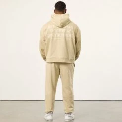 Vanquish Bodybuilding Vintage Khaki Boxy Oversized Pullover Hoodie -Vanquish Fitness VQFit MensSSE commerce6524