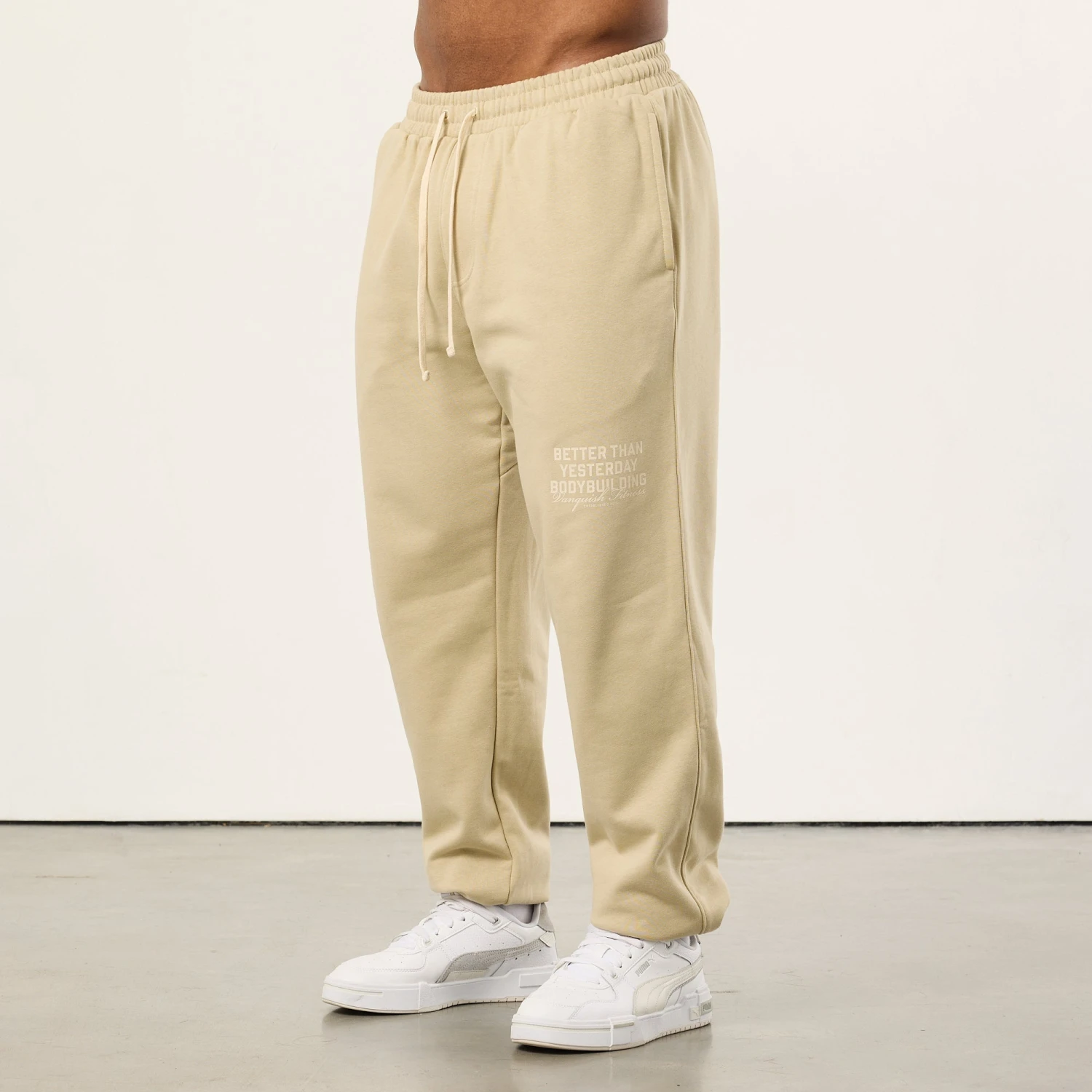 Vanquish Bodybuilding Vintage Khaki Oversized Sweatpants 6 Vanquish Bodybuilding Vintage Khaki Oversized Sweatpants - Image 4