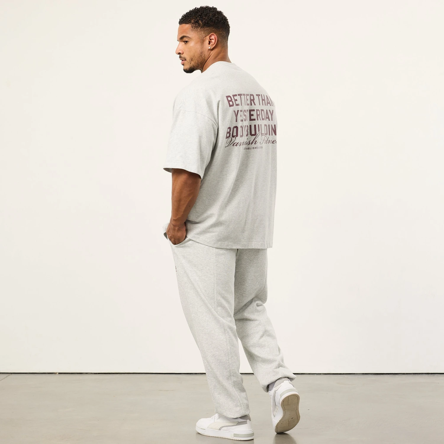 Vanquish Bodybuilding Oat Marl Boxy Oversized T Shirt 5 Vanquish Bodybuilding Oat Marl Boxy Oversized T Shirt - Image 3