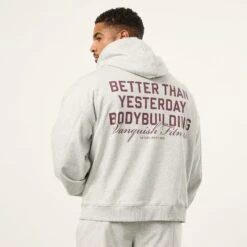 Vanquish Bodybuilding Oat Marl Boxy Oversized Pullover Hoodie -Vanquish Fitness VQFit MensSSE commerce6635