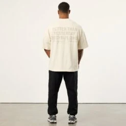 Vanquish Bodybuilding Vintage White Boxy Oversized T Shirt -Vanquish Fitness VQFit MensSSE commerce6753