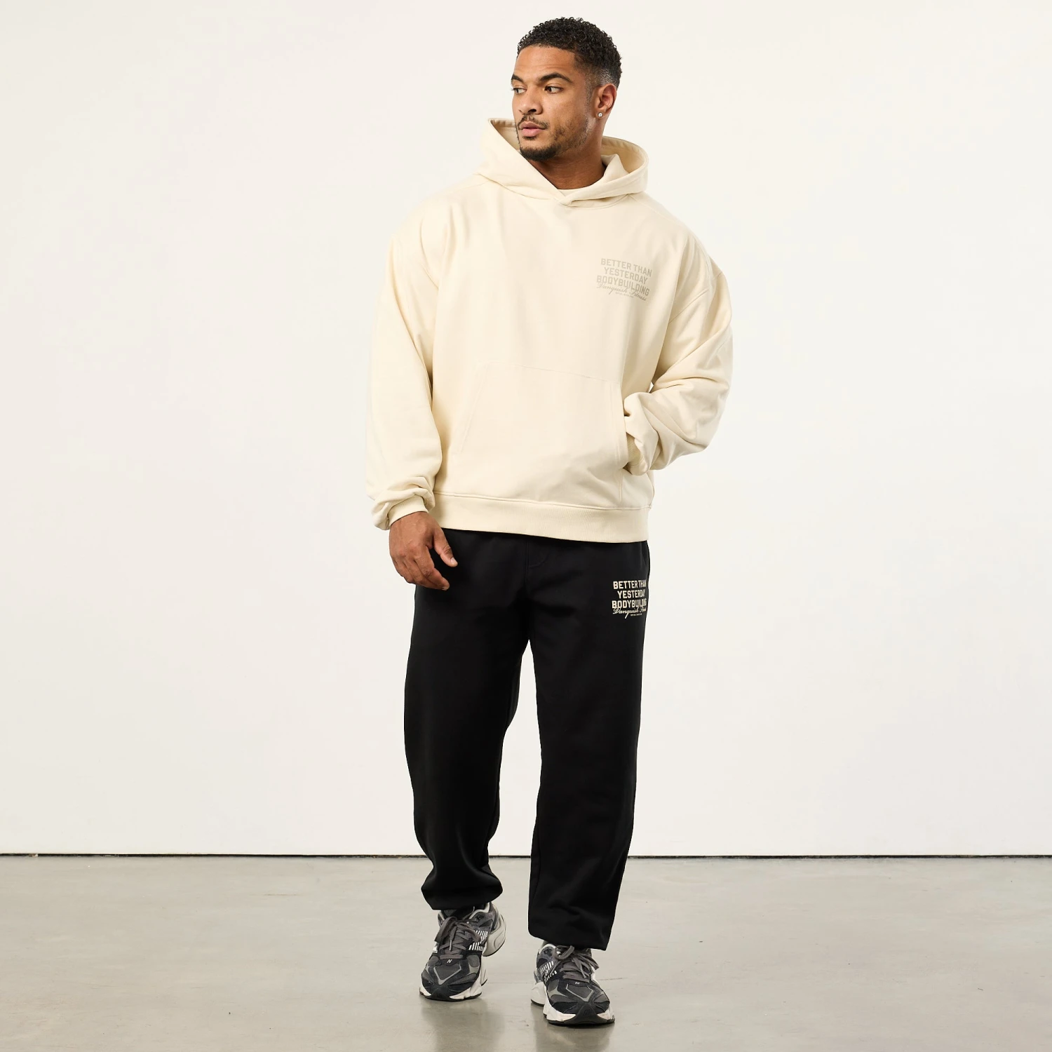 Vanquish Bodybuilding Vintage White Boxy Oversized Pullover Hoodie 4 Vanquish Bodybuilding Vintage White Boxy Oversized Pullover Hoodie - Image 2