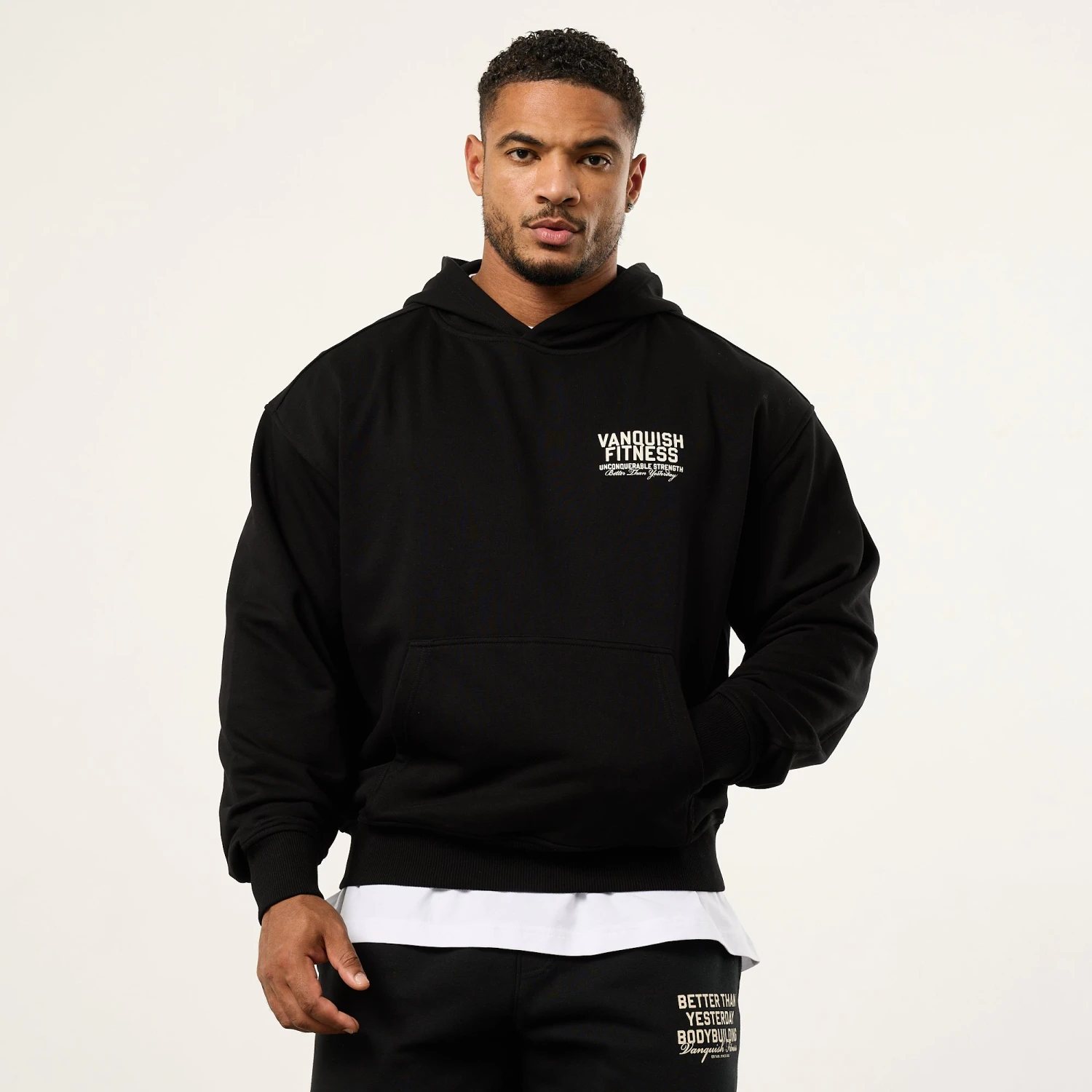 Vanquish TSP Unconquerable Strength Black Oversized Pullover Hoodie 6 Vanquish TSP Unconquerable Strength Black Oversized Pullover Hoodie - Image 4