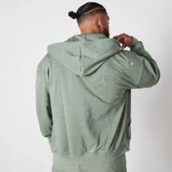 Vanquish Essential Green Oversized Full Zip Hoodie -Vanquish Fitness VQ BlackFriday23 7689