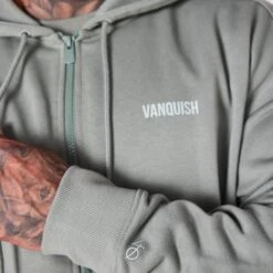 Vanquish Essential Green Oversized Full Zip Hoodie -Vanquish Fitness VQ BlackFriday23 7720