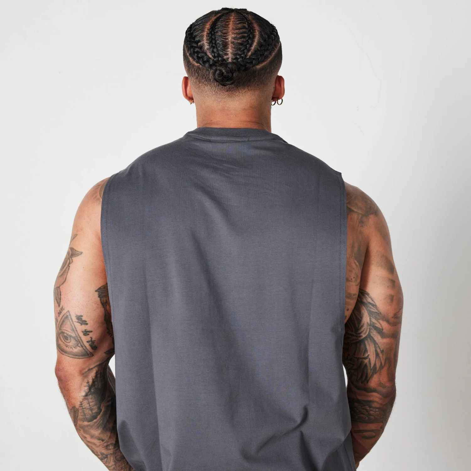 Vanquish Essential Denim Blue Oversized Sleeveless T Shirt 4 Vanquish Essential Denim Blue Oversized Sleeveless T Shirt - Image 2