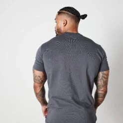 Vanquish Essential Denim Blue Slim Fit Short Sleeve T Shirt -Vanquish Fitness VQ BlackFriday23 8170