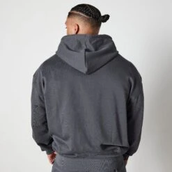 Vanquish Essential Denim Blue Oversized Full Zip Hoodie -Vanquish Fitness VQ BlackFriday23 8231