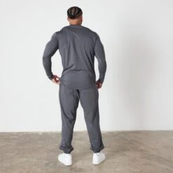 Vanquish Essential Denim Blue Slim Fit Long Sleeve T Shirt -Vanquish Fitness VQ BlackFriday23 8417