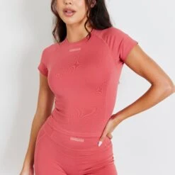 Vanquish Enhance V2 Mineral Red Midi Cap Sleeve T Shirt