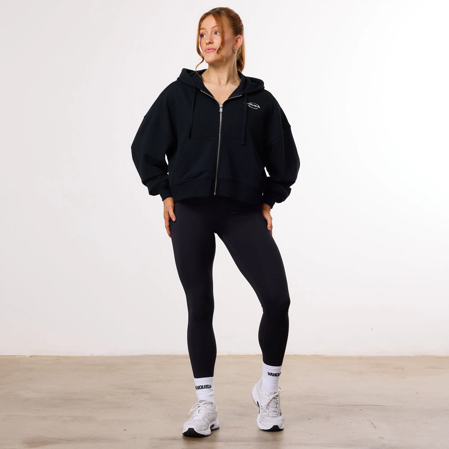 Vanquish Enhance Black Cropped Zip Through Hoodie 5 Vanquish Enhance Black Cropped Zip Through Hoodie - Image 3