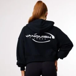 Vanquish Enhance Black Cropped Zip Through Hoodie 13 Vanquish Enhance Black Cropped Zip Through Hoodie -Vanquish Fitness WB Summer Sale websize14