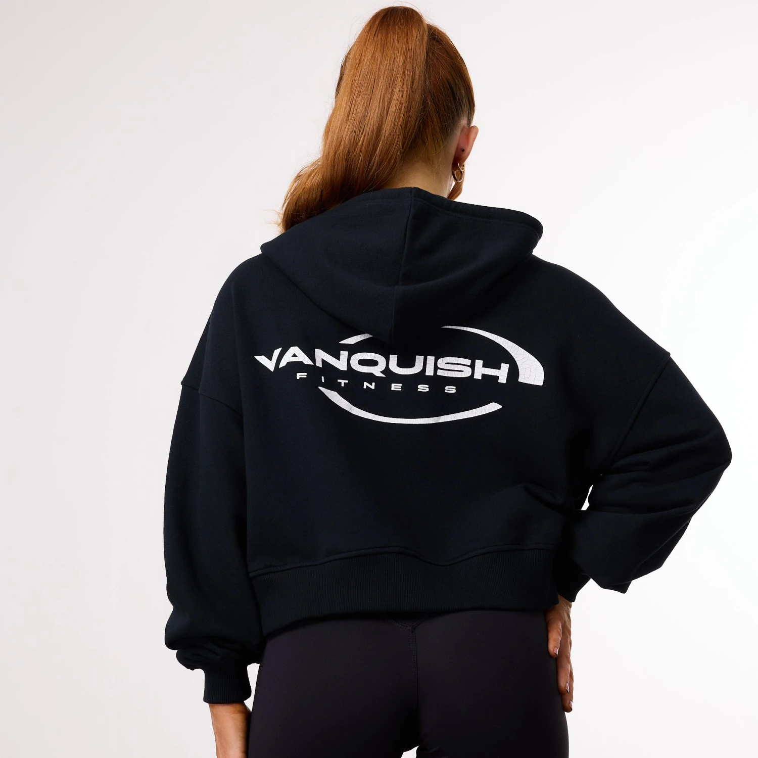Vanquish Enhance Black Cropped Zip Through Hoodie 7 Vanquish Enhance Black Cropped Zip Through Hoodie - Image 5