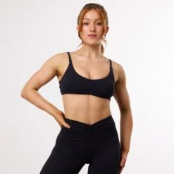 Vanquish Enhance Black Minimal Open Back Bra -Vanquish Fitness WB Summer Sale websize2