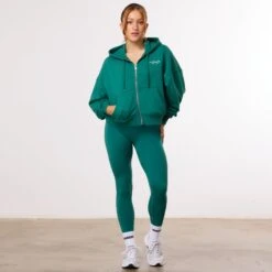 Vanquish Enhance Forest Green Cropped Zip Through Hoodie 10 Vanquish Enhance Forest Green Cropped Zip Through Hoodie -Vanquish Fitness WB Summer Sale websize43
