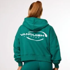 Vanquish Enhance Forest Green Cropped Zip Through Hoodie 11 Vanquish Enhance Forest Green Cropped Zip Through Hoodie -Vanquish Fitness WB Summer Sale websize45