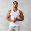 Vanquish Essential White Regular Fit Tank Top 1 Vanquish Essential White Regular Fit Tank Top -Vanquish Fitness Whitetankcrop